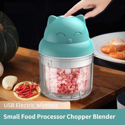 China Mini Portable USB Electric Crushing Small Chopper Machine For Food Fruit Vegetable Food Processor Cordless Blender for sale