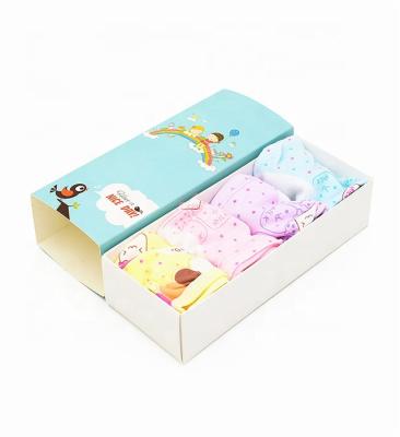 China Recyclable Cute Card Box Kids Pants Underwear Paper Socks Packaging Logo Printing Low Price Custom Gift Box for sale