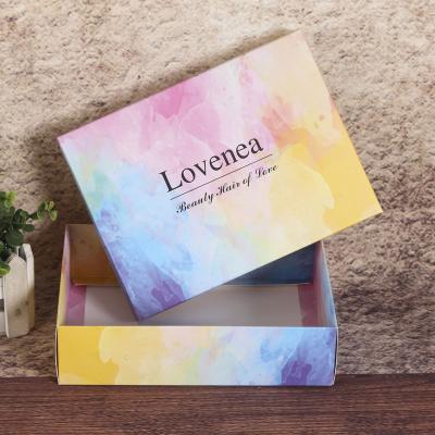 China Customized Handmade Colorful Rainbow Foldable Packaging Box For Garment Hair for sale