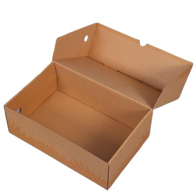 China Customized Recyclable Corrugated Kraft Paper Packaging Foldable Shoe Box for sale