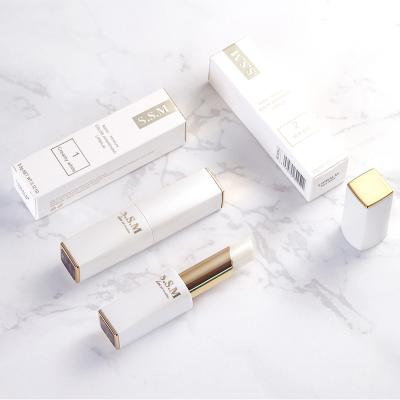 China High Quality Recycled Materials White Case With Gold Foil LOGO Cosmetic Packaging Box For Lipstick Lip Gloss for sale