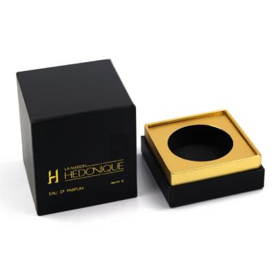 China Handmade Luxury Packaging Candle Box Fancy Design Rigid Paper Box In Lid And Cardboard Case With Die Cut Insert for sale