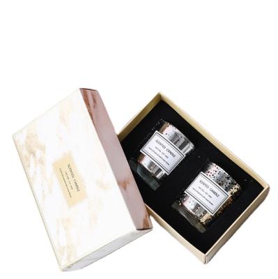 China 3 Unit Recyclable Luxury Scented Custom Candle Jar Set Gift Candle White Packaging Boxes For Candles for sale