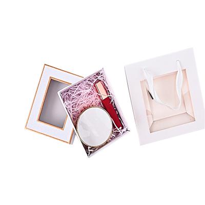 China Luxury Custom Square Lid Gift Box Recycled Material And Raw Paper With Clear PVC Window For Product Display for sale