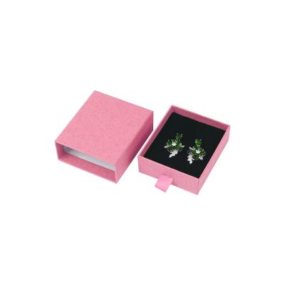 China Recycled Material Bespoke Creative Luxury Pink 8x8 Slide Match Drawer Cardboard Paper Gift Jewelry Packaging Box With Ribbon Puller for sale