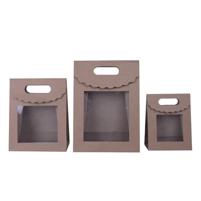 China Material Factory Recycled Wholesale Custom Logo Printed In Stock Brown Kraft Paper Bags With Handles For Cafe Food for sale