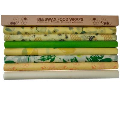 China Zero wast 100% sustainable eco friendly food fruit cutton beeswax food wrap fresh keeping fresh zero rolls for lunch sandwich for sale