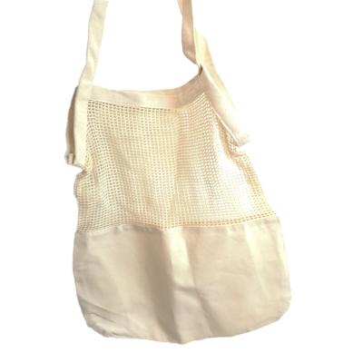 China Natural Recycled Organic Product Handled Cotton Mesh Shopping Bag for sale