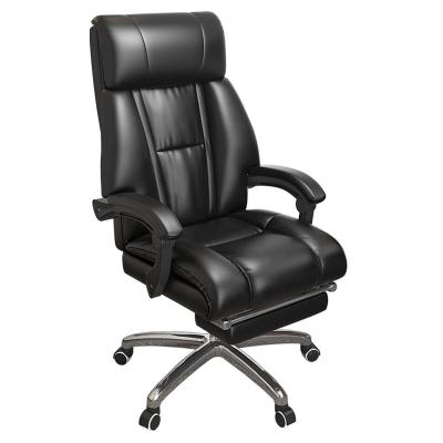 China (Height)Adjustable Modern Black Swivel Upholstered Ergonomic Computer Chair Boos Leather Office Chair for sale