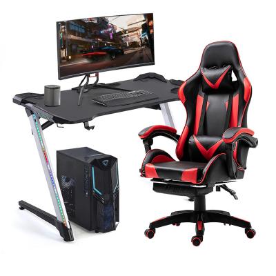 China Other Wholesale Commercial Custom Executive RGB Comfortable Black Gaming Desk For Home for sale