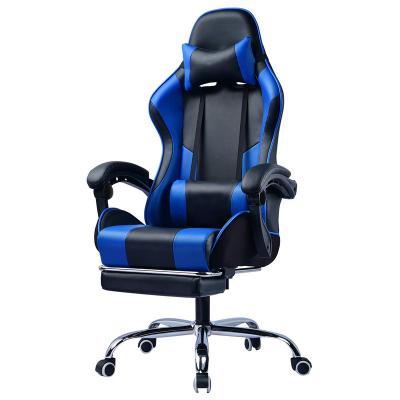 China Wholesale price kerusi gaming chairs comfortable gaming chairs blue cooling reclining chair with footrest for sale