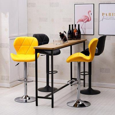 China 360 Degree Swivel Modern Nordic Luxury High Swivel Adjustable Leather Bar Stools For Kitchen for sale