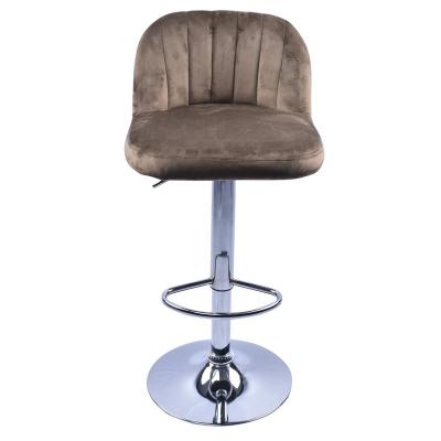 China 360 Degree Modern Swivel Chair Adjustable Height Metal Velvet High Bar Counter Stool Chair for sale