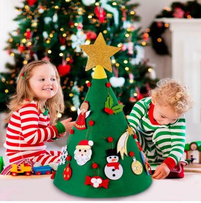 China Christmas Tree Kids Toys 70*50cm 3D DIY Felt Christmas Tree Christmas Decor For Home Artificial Christmas Tree Gifts New Year 2021 Christmas Navidad 2022 National for sale