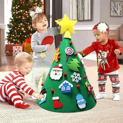 China Christmas Tree Kids Toys 70*50cm Artificial Tree Wall Hanging Ornaments Christmas DIY Decoration Felt Christmas Tree New Year Gifts Kids Toys for sale