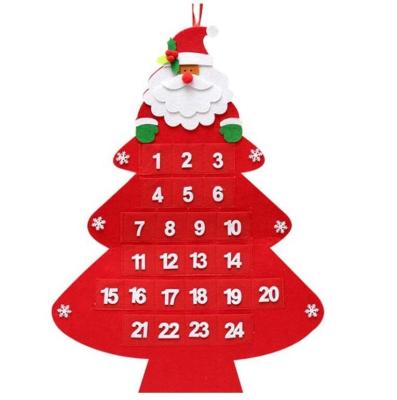 China Christmas Tree Advent Calendar Wholesale DIY Felt Christmas Tree Merry Christmas Decorations Kids DIY Felt Christmas Tree Advent Calendar for sale