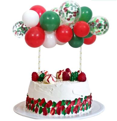 China Latex Party Cake Decor 20Pcs 5Inch Mini Green Red Balloon Cake Topper Christmas Balloon Cloud Cake Topper Christmas Balloons For Xmas for sale