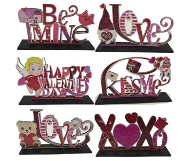 China Same As Photo Valentine's Day Table Decorations For Dinner Wooden Centerpieces Sign Love Kiss Me XOXO Lips Valentines Gift for sale