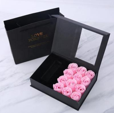 China party & Wedding Occasion Soap Flower Gift Box Jewelry Window Storage Box Wedding Party Valentine's Day Gifts Crafts for sale