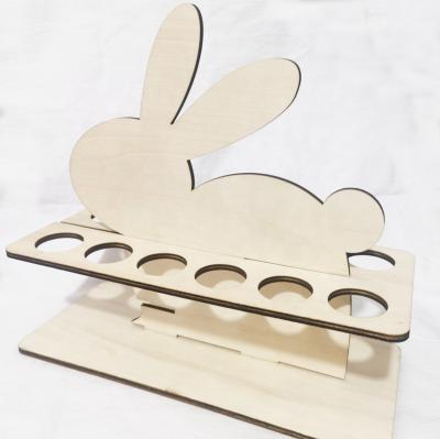 China Amazon wholesale hot creative table wooden stand festival decoration new arrival home decoration DIY Bunny Rabbit Easter Egg Stand for sale