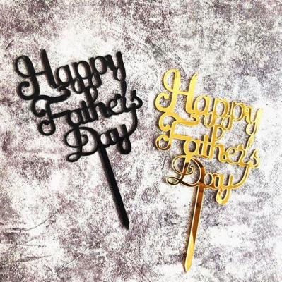 China New Birthday Decoration Gold Father's Cake Decorating Supplies Cake Cupcake Party Letter Father Is Day Cake Toppers Happy Thanksgiving Gifts for sale