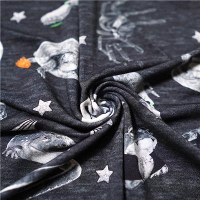 China Custom Viable Cotton 280gsm Digital Printed Bamboo French Terry Fabric For Hoodies for sale