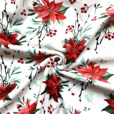 China Memory 95% Polyester 5%Spandex Double Side Minky Squishy Plush Fabric Custom Digital Printing For Baby Blanket 330GSM for sale