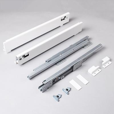 China Inner Wall Double Metal Drawer Slide Rail 350MM Silent Soft Closed Silent Soft Closed Drawer System for sale