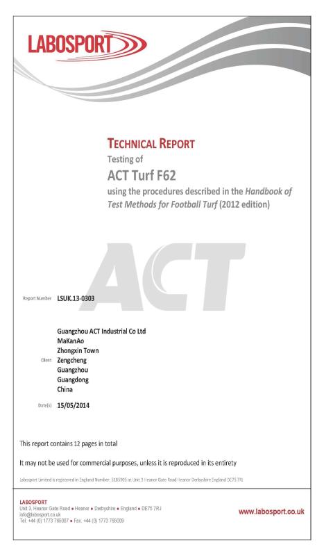 FIFA Standard Report - ACT Industrial Co.,Ltd.