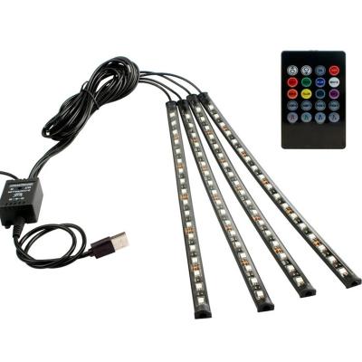 China DL20110606 Automotive Interior Decorative LED Car Foot Light Strip Ambient Lamp Music 5V USB RGB SMD5050 72 LED Remote Control DL20110606 for sale