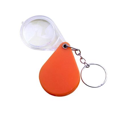 China Colorful Chain Head Foldable Pocket Magnifying Glass Reading Portable 10X Loupe for sale