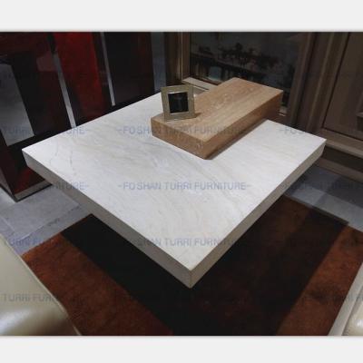 China Modern Luxury Natural Marble Living Room Travertine Stone Marble Coffee Table Centerpiece Table for sale