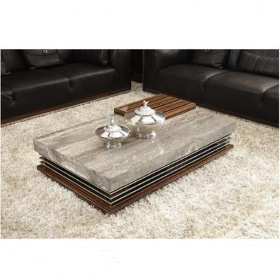 China Modern Luxury Natural Marble Center Top Travertine Marble Top Coffee Table Low Travertine Wood Coffee Table for sale