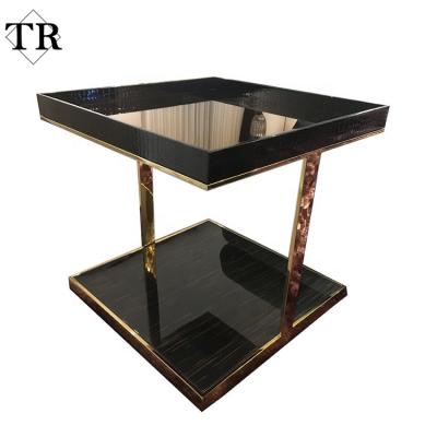 China Smart Looking Smart Looking Stainless Steel With Glass Corner Table for sale