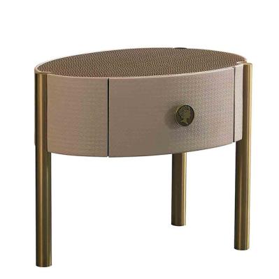 China Italian simple luxury convertible triangle end table modern side table with elegant metal night stand table for sale