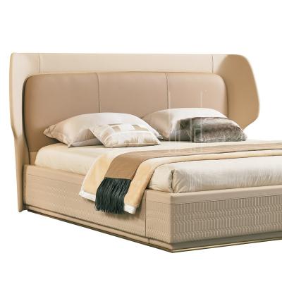 China Bed Convertible Modern Stylish Wood With Leather Soft Bed To Wedding Bed for sale