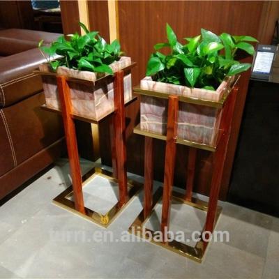 China Venice CLASSIC Modern Red Travertine Marble Tall Flower Vase Stand for sale