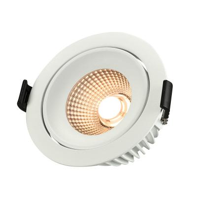 China Modern Luminans 2700K 3000K Dim To Heat Cutout 83 Round Aluminum Body Spot Down Light COB Recessed Led Downlight for sale