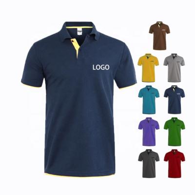 China custom Anti-wrinkle embroidery printing cotton polyester mens golf polo shirt custom logo for sale