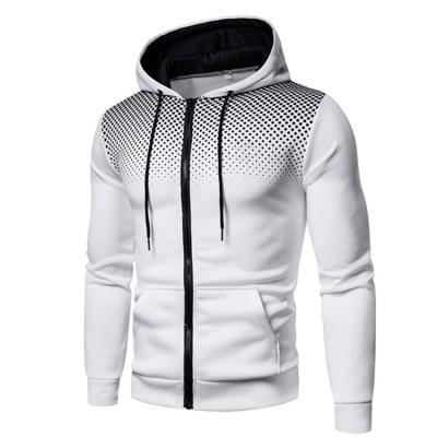 China New Fashion Anti-shrink Mens Amazon Winter Casual Zipper Cardigan Printing Hooded Sweater for sale