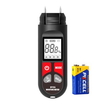 China DY31 Wood Moisture Meter Moisture Tester Portable Wholesale LCD Display Two Terminals for sale