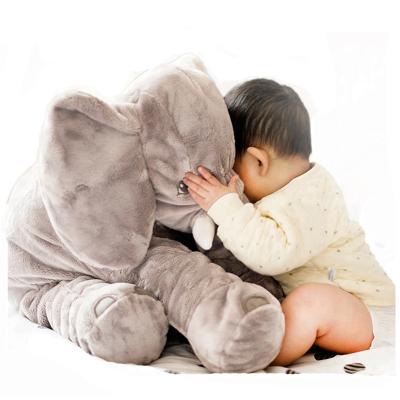 China Moq Custom Plush Stuffed Bottom Soft Toys Pillow Soft Plush Stuffed Elephant Shape Baby Pillow for sale