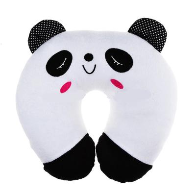 China Micro Massage Massage Beads Filled Animal Panda Soft U Shaped Travel Neck Pillow for sale