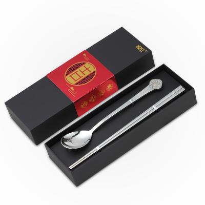 China Stainless Steel Chopsticks and Spoon Sustainable Set, Reusable Korean Metal Stainless Steel Chopsticks and Spoons for sale