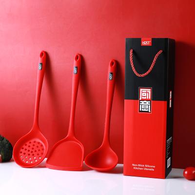 China Easy To Clean Kitchen Utensils Food Grade Silicone Spatula Minimalist Set Of 3 For Cooking And Baking Mixing for sale