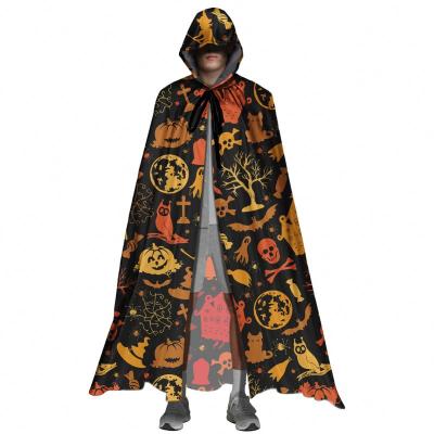 China Christmas Cloth Polyester Pattern Cartoon Kawaii Halloween Cape Adult Cosplay Party Costume Anti-Static Hooded Halloween Covering for sale