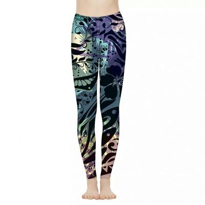 China Breathable Tummy Control Yoga Pants Hawaii Hibiscus Polynesian Style Yoga Pants Control Workout Tights Woman Gaiters Trendy for sale