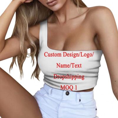 China 2021 Custom 3d Logo/Image/Design/Photo Print QUICK DRY Tank Main A Shouder Vests Sleeveless Woman Wholesale Manufacturer Moq for sale