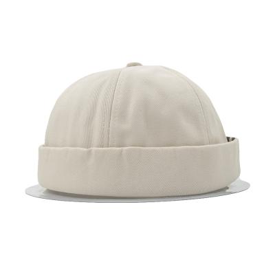 China Custom 100% Brimless Cotton White Mens Baseball Cap COMMON Hat for sale