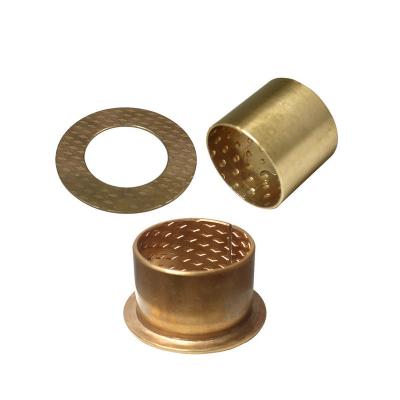 China CuSn8 Bronze Sleeve Flanged Bearings Diamond Indentations Or Stamped With Oil Grooves for sale